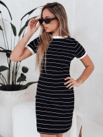 Dámske mini šaty pruhované FITLINES čierne (ey2584)