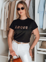 Dámske tričko s výšivkou AMOROSA black (ry2855)
