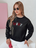 Dámska oversize mikina s výšivkou SOFTRUS black (by1408)