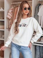Dámska oversize mikina s výšivkou SOFTRUS ecru (by1411)
