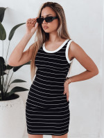Dámske mini šaty pruhované PREFAB black (ey2578)