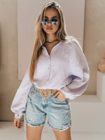 Dámske riflové šortky s opaskom HOT SUMMER blue (sy0485)