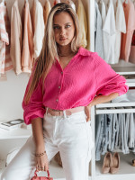 Dámska oversize mušelínová košeľa MUSLINEA fuchsiová (dy0475)