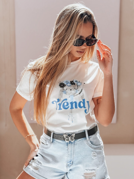 Dámske tričko s potlačou TRENDY BUNNY biele (ry2906)