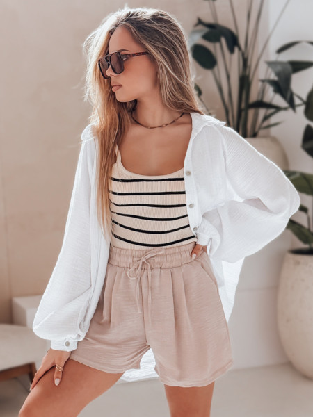 Dámske ľanové šortky RELAX TIME khaki (sy0458)