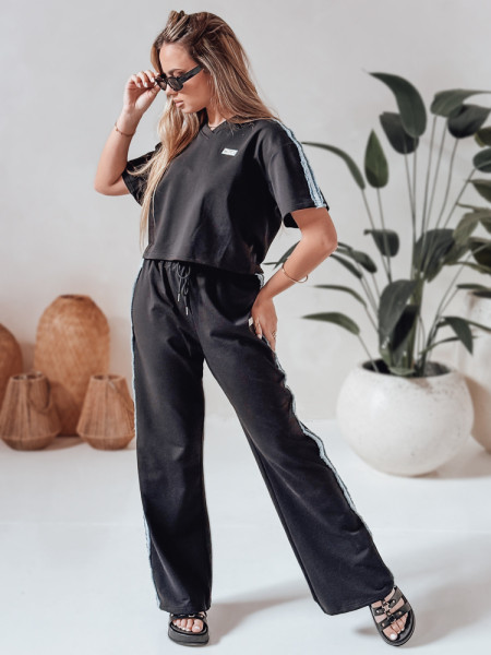 Dámska oversize tepláková súprava SPORT LIKE čierna (ay1146)