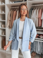 Dámska oversize bunda SOFT LOVE modrá (py0132)