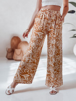 Dámske látkové nohavice TROPICAL SUN široké camel (uy2633)