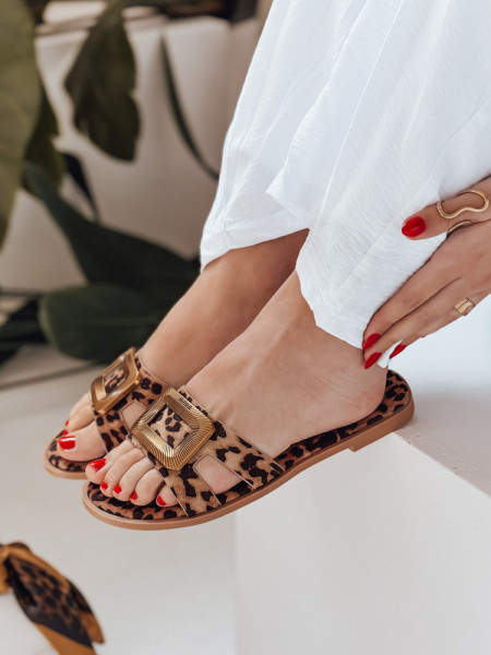 Dámske žabky GLAMSTEP s leopardím vzorom (zy0928)
