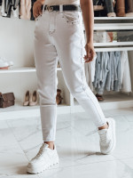 Biele džínsy mom fit LIKEMELOO (uy2432)