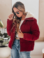 Dámska zimná manšestrová bunda TRENDYGLAM bordová (ty4942)