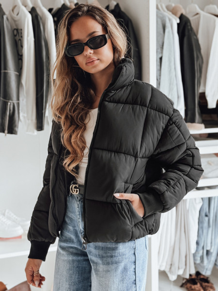 Dámska krátka prešívaná zimná bunda VIBEGIRL čierna (ty4948)