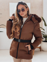 Dámska zimná prešívaná bunda s kapucňou LOVELINA hnedá (ty4953)