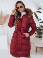 Dámska zimná prešívaná bunda s kožušinou STYLEBELLA červená (ty5008)