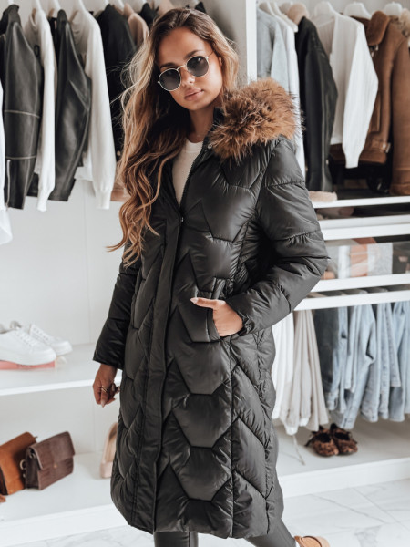 Dámska dlhá prešívaná bunda WINTERACT čierna (ty4778)