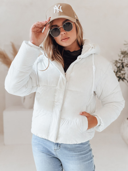 Dámska zimná prešívaná bunda SNOWLIKE s kapucňou, biela (ty4932)