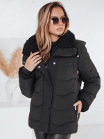 Dámska prešívaná zimná bunda WARMMISS s kapucňou, čierna (ty4921)