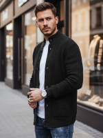 Pánsky čierny kardigan (wx2347)