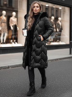 Dámska dlhá prešívaná bunda WINTERACT čierna (ty4775z)