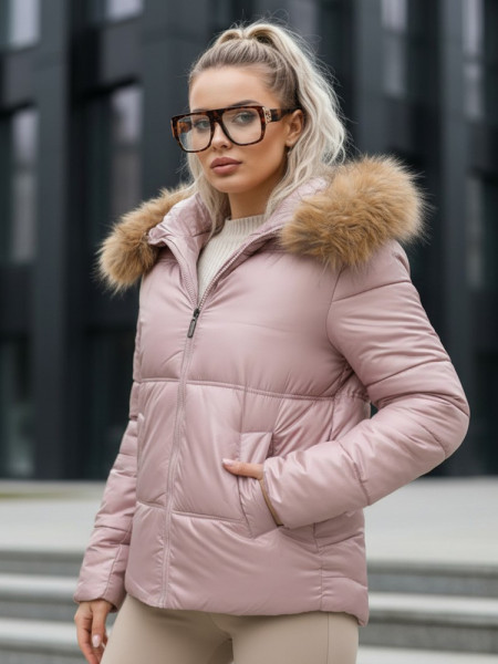 Dámska prešívaná zimná bunda SPARKLE, ružová (ty5526)