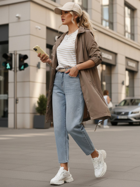 Dámska khaki bunda (ty5558)