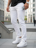 Pánske slim fit džínsy bielej farby  (ux4477)