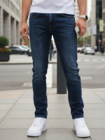 Pánske slim fit džínsy tmavomodré (ux4479)