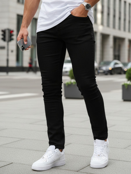 Pánske slim fit džínsy čiernej farby (ux4482)