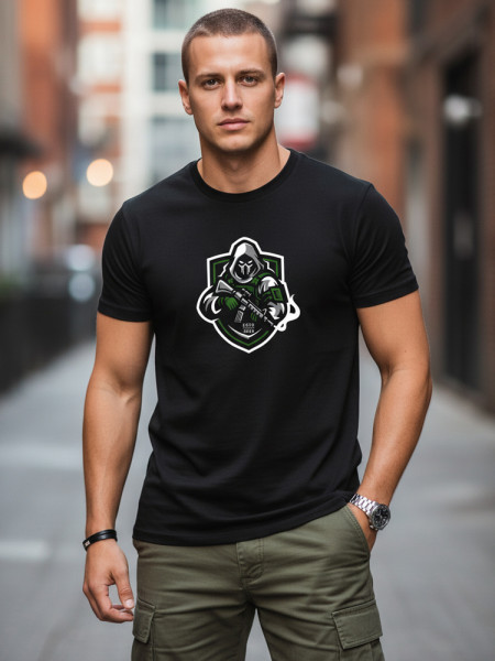 Pánske streetwear tričko s potlačou čierne (nx088r) Pánske streetwear tričko s potlačou čierne (nx088r)