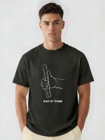 Pánske nadrozmerné bavlnené tričko s potlačou (nx1006r-bk-o)