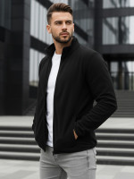 Pánska mikina na zips čierna (bx4771)
