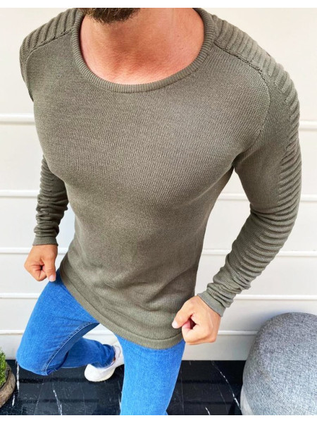 Pánsky pulóver khaki (wx1606)