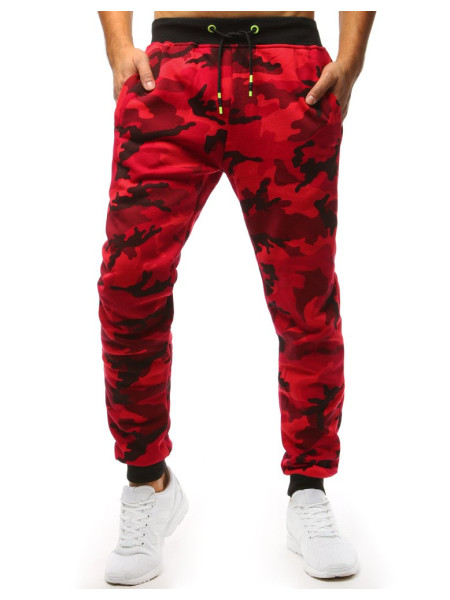 Pánske camouflage tepláky červené (ux1467)