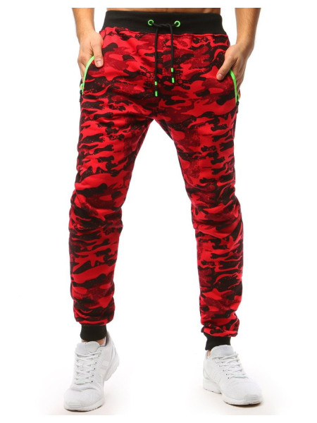 Pánske camouflage tepláky červené (ux3510)