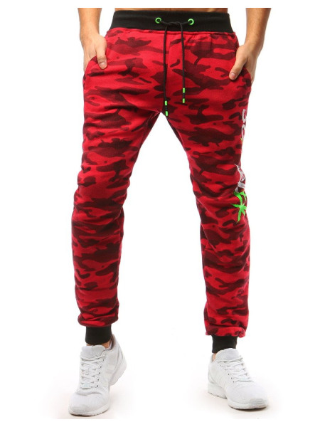 Pánske camouflage tepláky červené (ux3514)